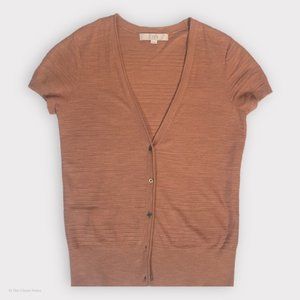 loft short sleeve cardigan peach